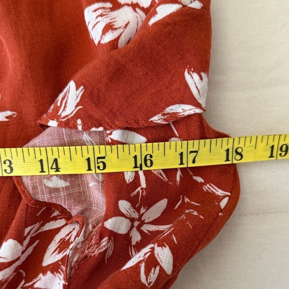 MINKPINK Rust Floral Ruffle Blouse - Picture 9 of 10
